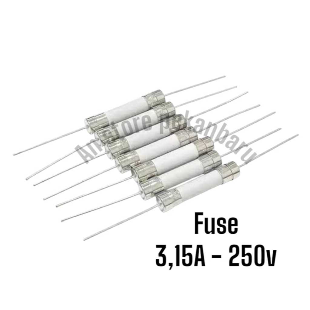 FUSE 3.15A 250V 3.15 A KERAMIK KAKI SOLDER SEKRING AXIAL TIMBAL