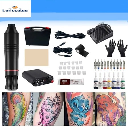 [READY]Full Set Mesin Tattoo Rotary Pen Elektrik Makeup Tattoo Machine For Tattoo Artists And Beginn