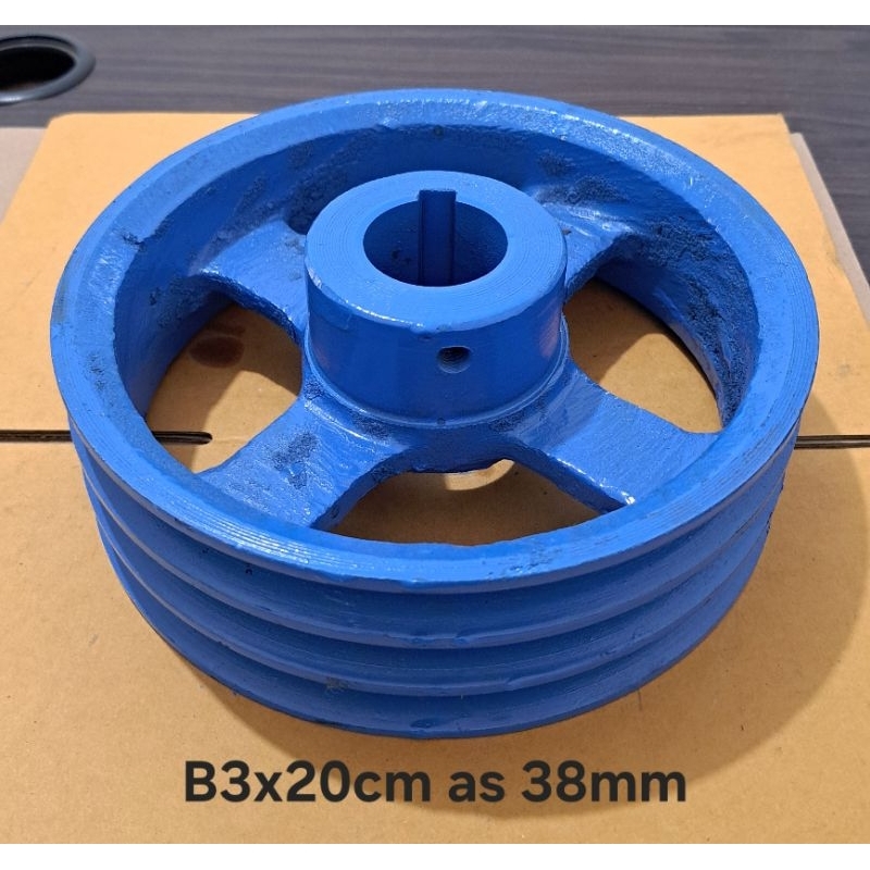 Puli dinamo besi B3x8in as buntu/38mm.   Puli cor B3x20cm as buntu/38mm