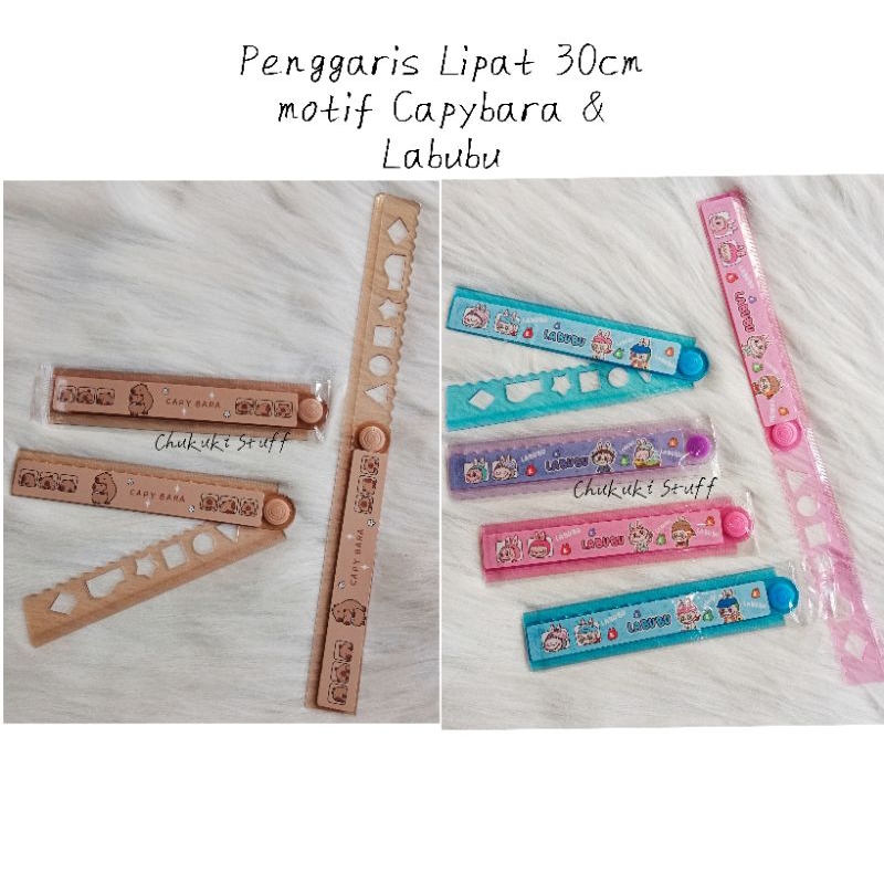 

Penggaris lipat / mistar lipat 30cm motif Labubu Capybara kapibara