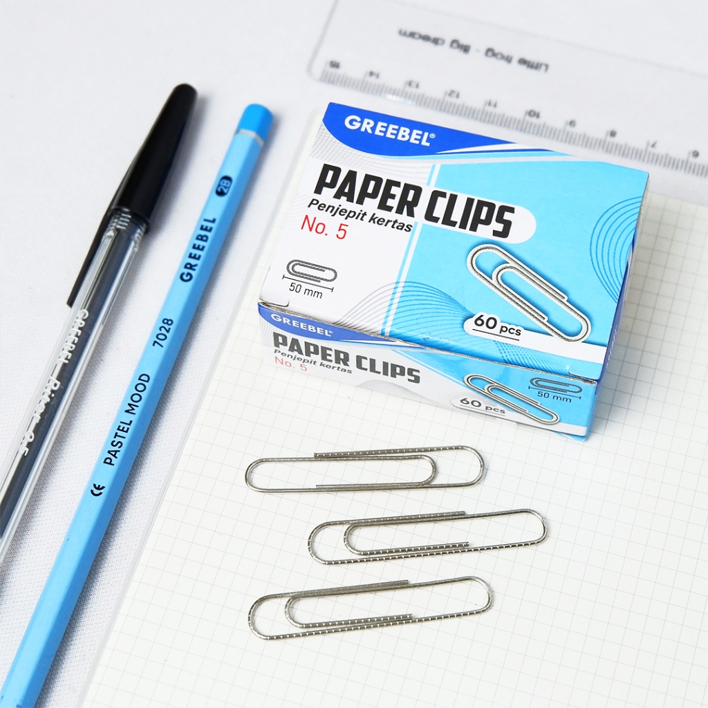 

GREEBEL Klip Kertas Jepitan Kertas Metal Klip Kertas Dokumen Clips No 5 (60PCS/BOX)