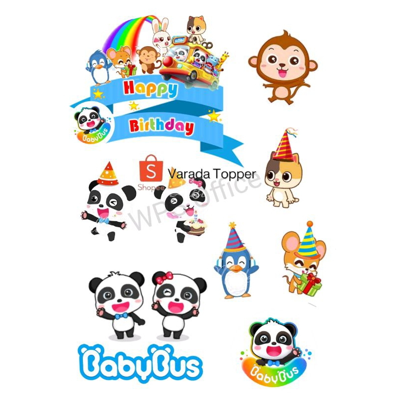 BABY BUS/ Topper Baby bus Custom Nama/Hiasan Cake Tema Baby Bus