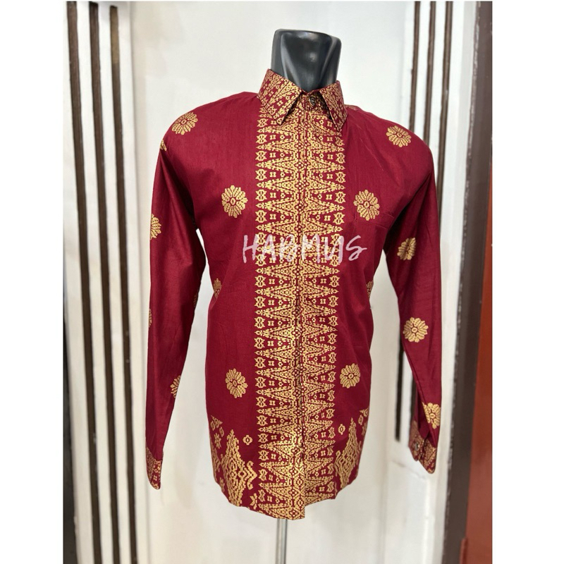 KEMEJA PRIA BATIK SONGKET PALEMBANG KATUN PREMIUM