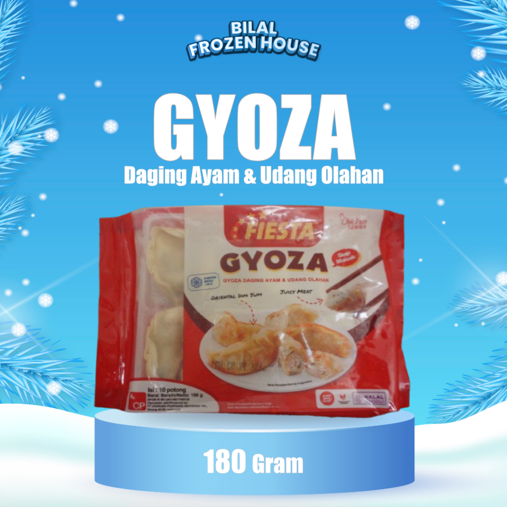 

Fiesta Gyoza 180gr - Gyoza Daging Ayam & Udang Olahan