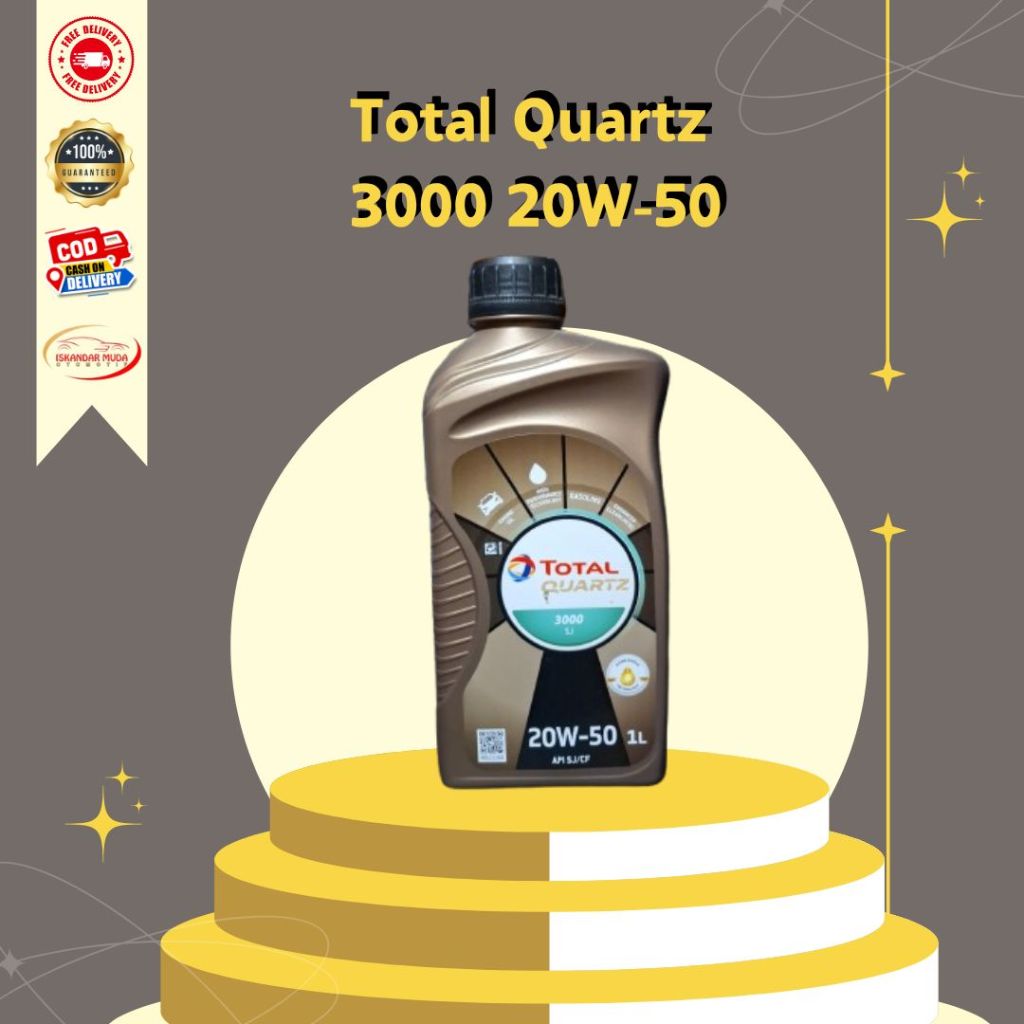 Oli Mobil Total Quartz 3000 20W-50 1L Berkualitas