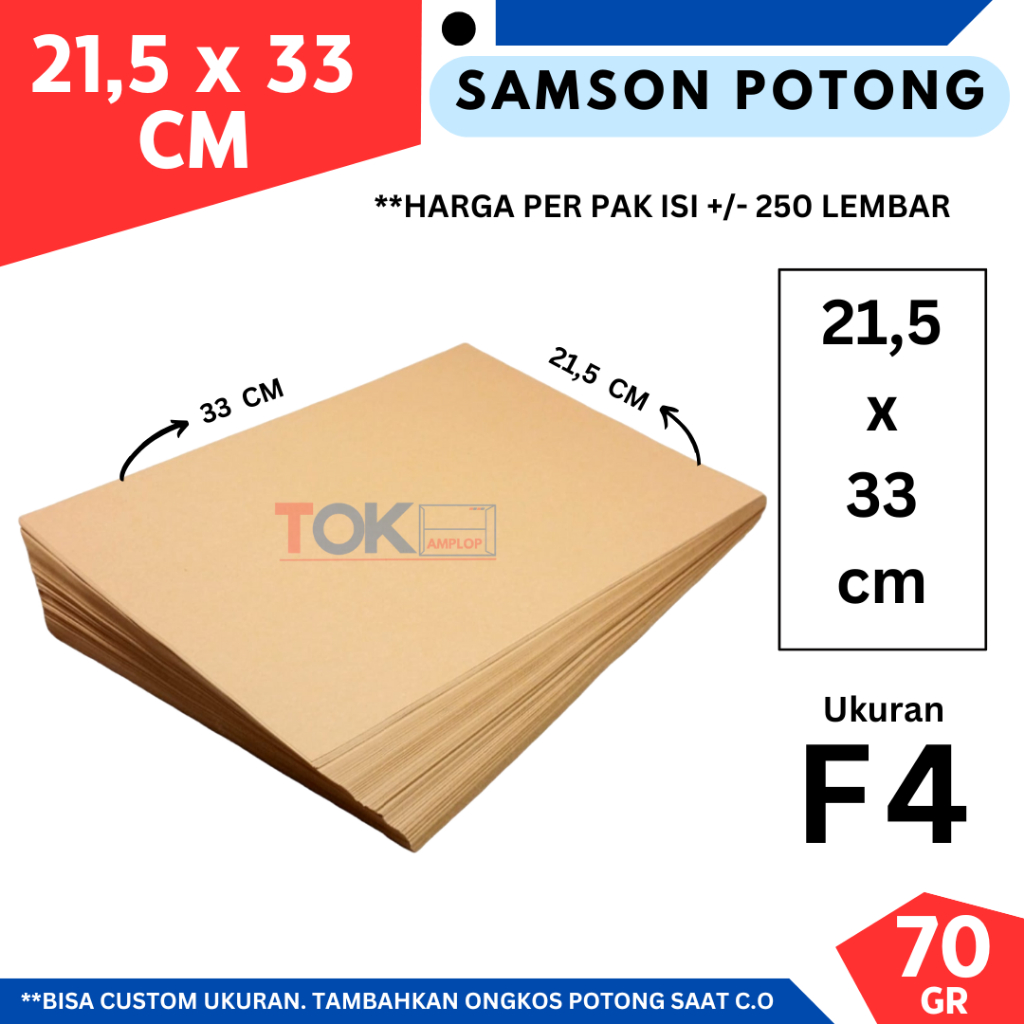 

Kertas Samson F4 / Folio 21.5x33 Cm