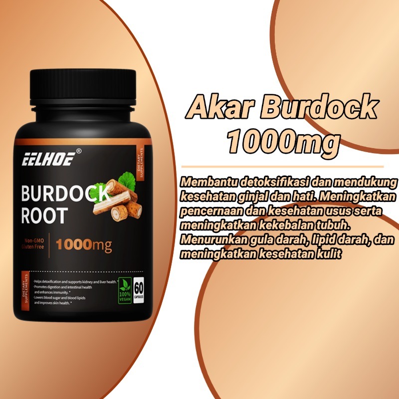 EELHOE Akar Burdock 1000mg – Menurunkan gula darah, lipid darah, dan meningkatkan kesehatan kulit se