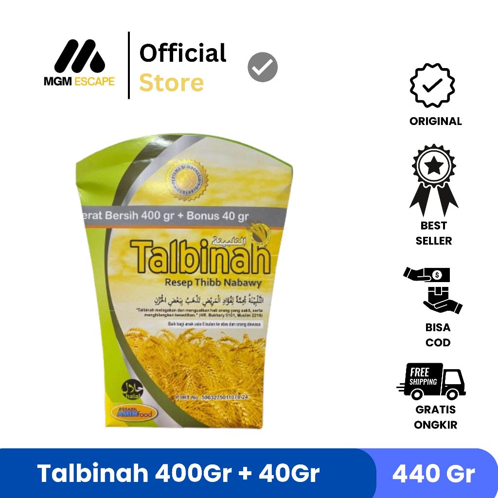 

Talbinah Tepung Gandum Thibb Nabawy 400gr + 40gr Original