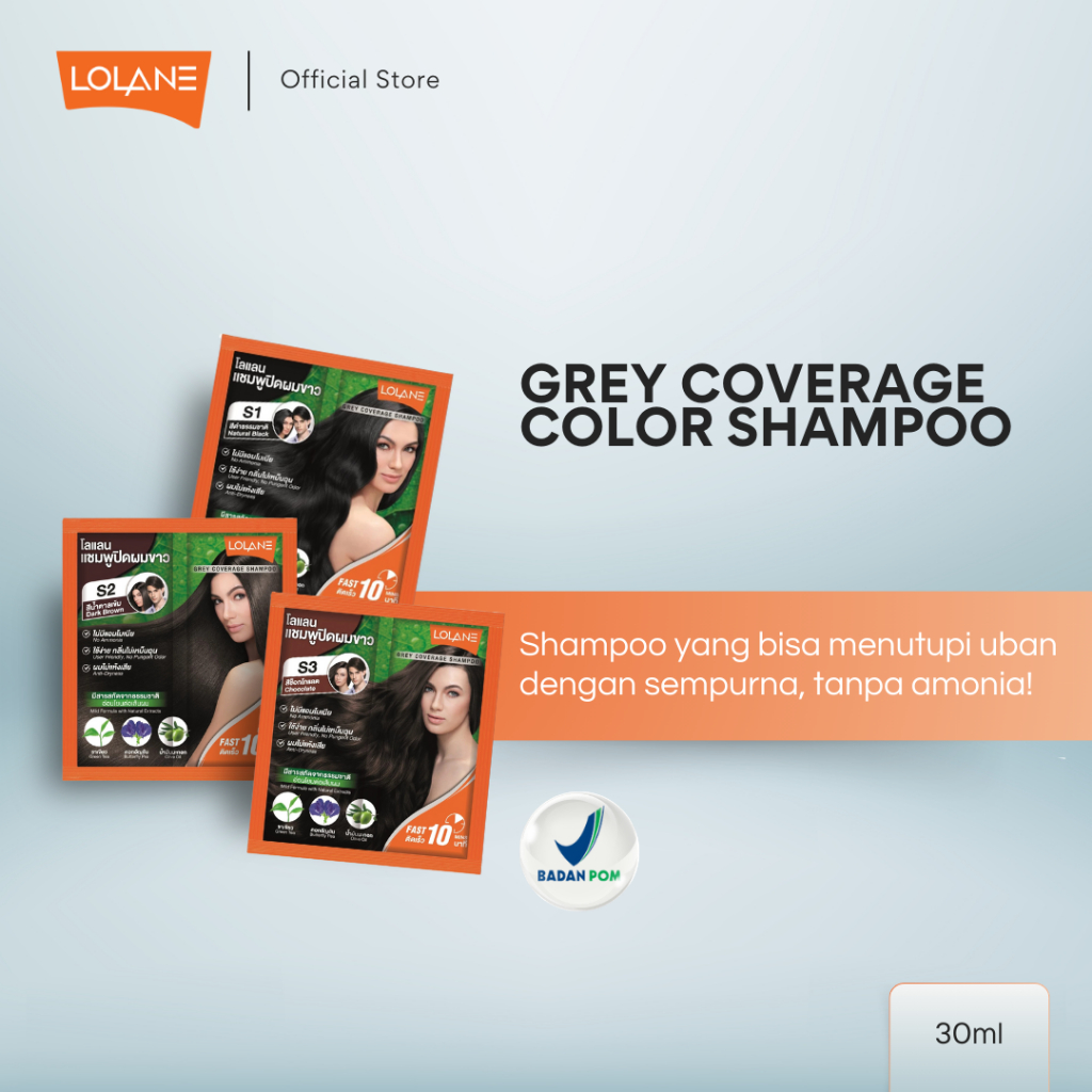 Lolane Grey Coverage Shampoo 30 ml ( shampoo warna untuk cover uban )