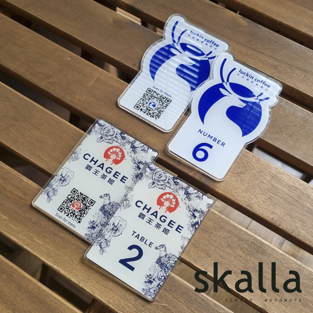 

Nomor Meja QR menu sign display tempel meja dinding wall table hotel resto cafe acrylic akrilik custom multi guna
