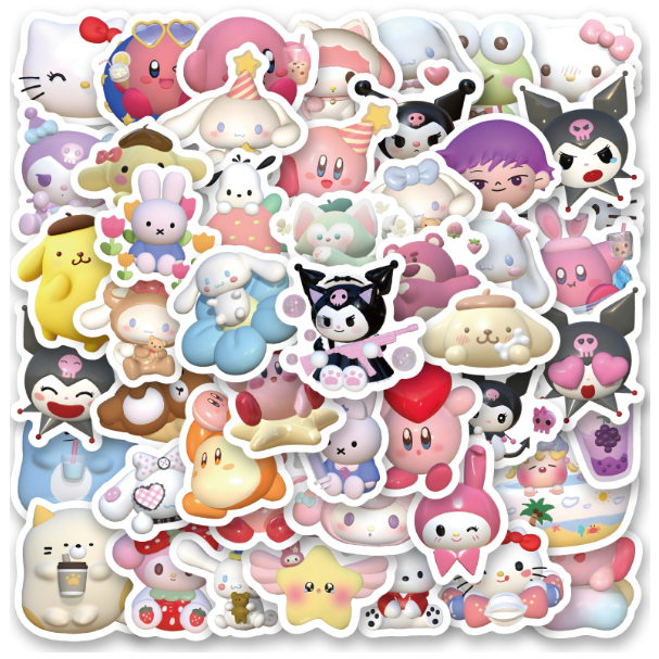 

50 Kartun Sanrio Rabbit Melody Graffiti Children's Personalized Notebook Refrigerator Car Stickers Decoration