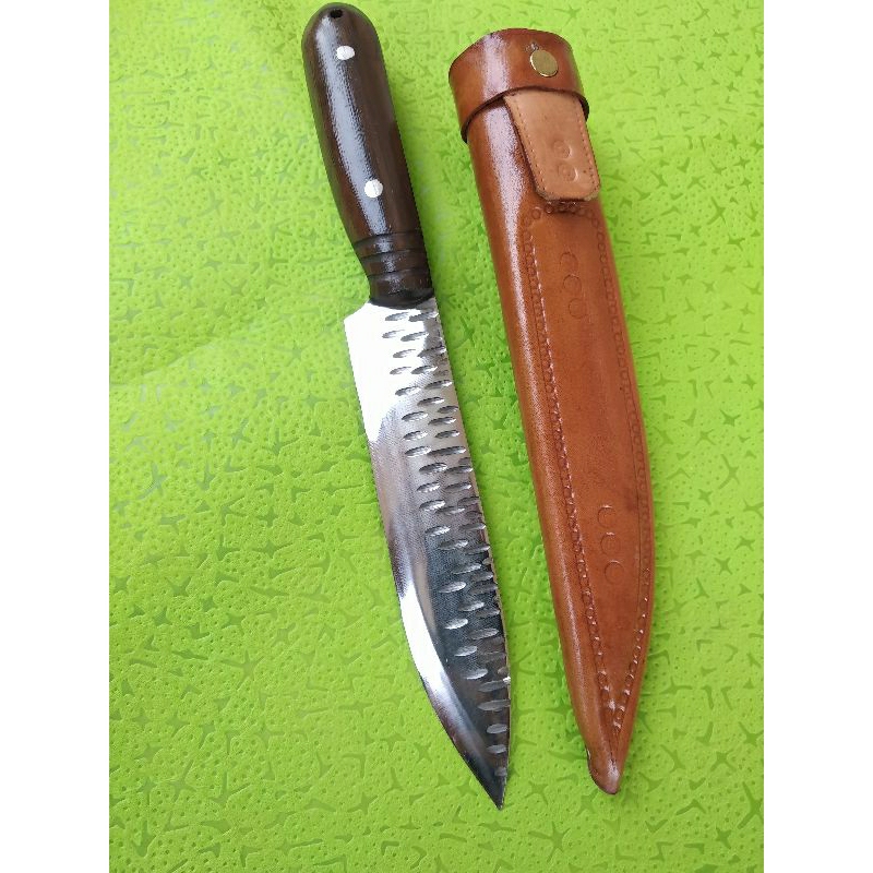 pisau fulltang 15 cm baja per motif tutul