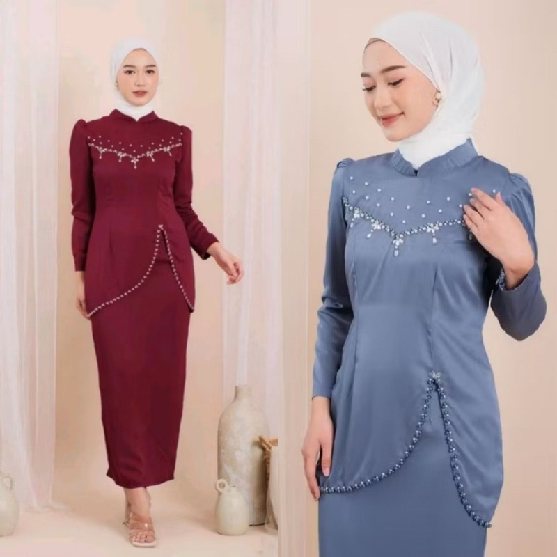 Kurung Melayu Malaysia Terbaru Baju Kondangan Seragam Bridesmaid Baju Wisuda full payet 2024