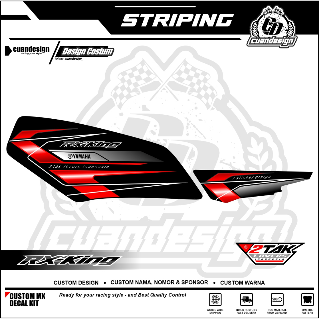 STIKER STRIPING CUSTOM MOTOR YAMAHA RACING RX KING STICKER RX-KING ELEGAN