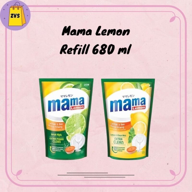 Mama Lemon Refill 680 ml / Mama Lemon 680ml / Sabun Cuci Piring Mama Lemon 680ml / Mama Lemon Jumbo 