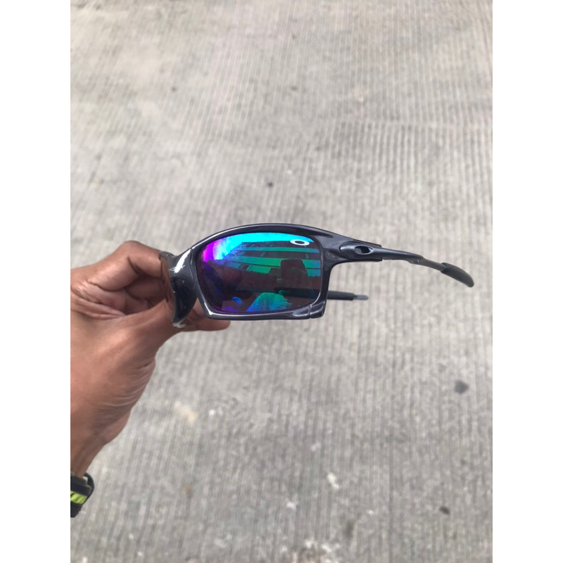 Vintage Oakley X Metal Squared Frame / Sunglasses  Blue IRIDIUM / USA MADE