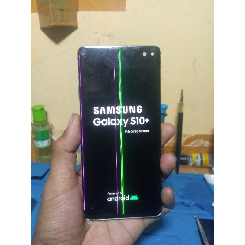 lcd + frame samsung s10 plus minus garis