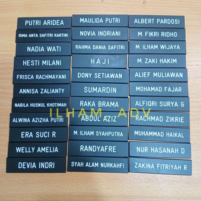 

Papan nama dada grafir hitam doff full +pin KORPRI ~ magnet/ peniti RB9