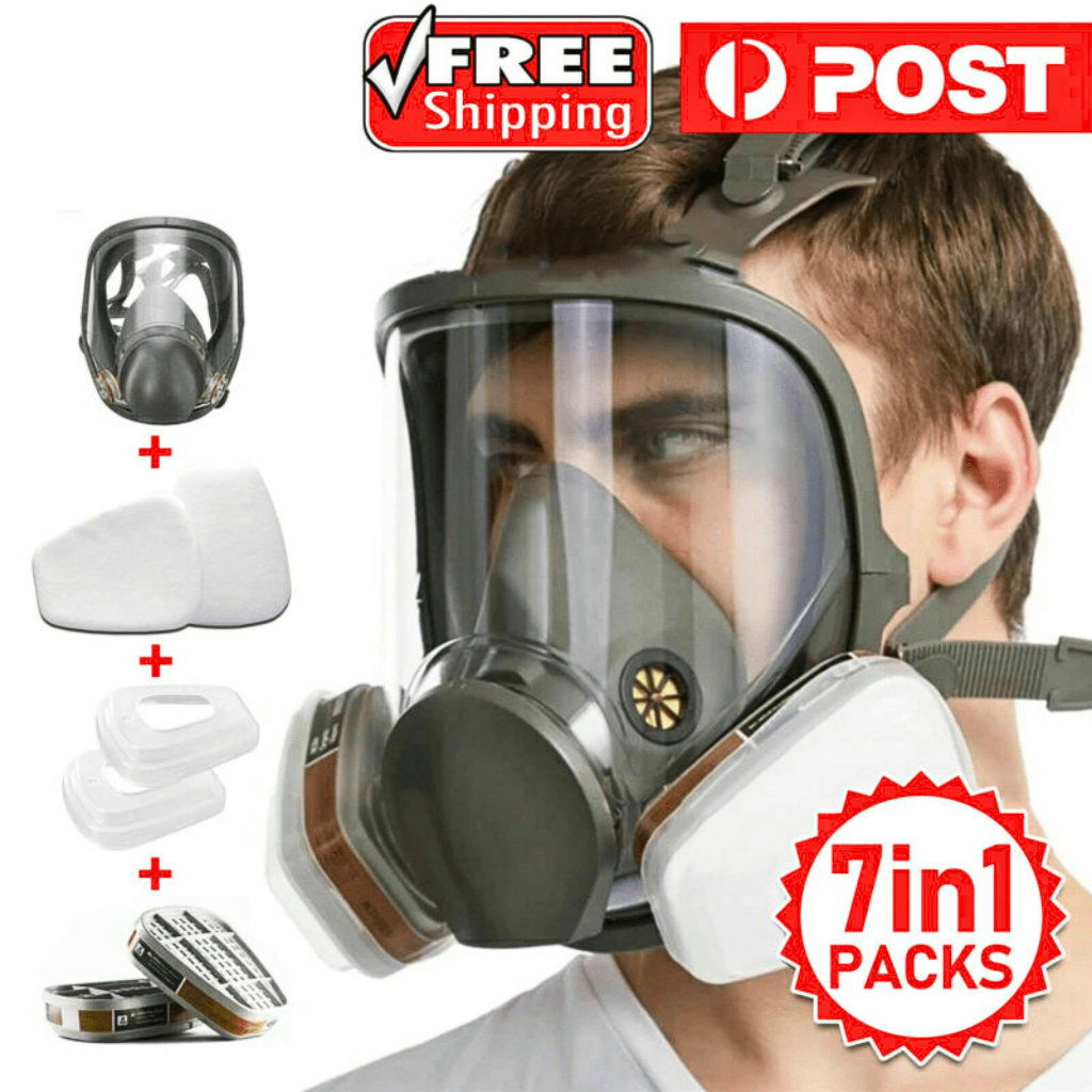 PUSAT Masker Gas Respirator Full Face cat semprot debu proyek pabrik 6001CN 6800 No.3