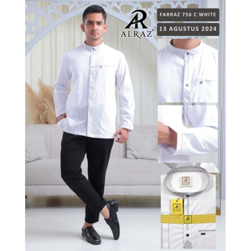 ALRAZ Koko kemko putih Lengan Polos Koko Pria Modern - Koko Alraz