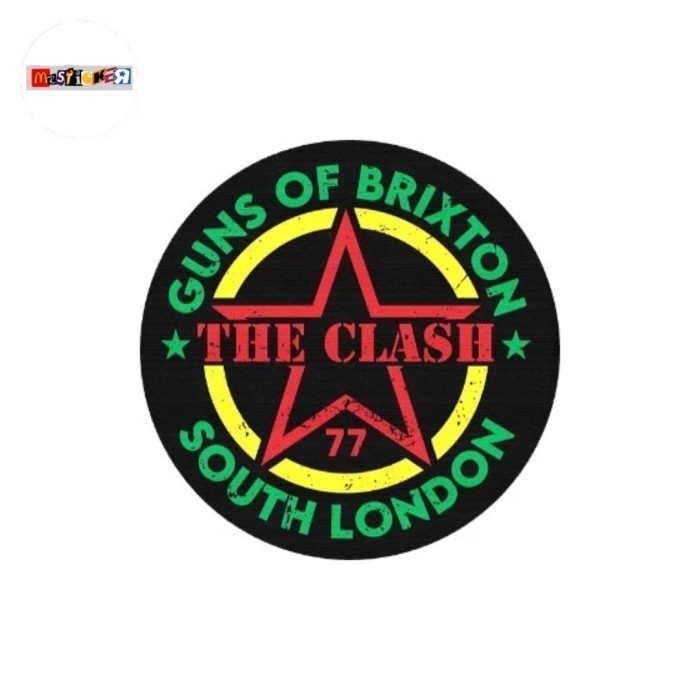 

sticker band the Clash guns of Brixton South London logo rounded stiker punk rock UK77