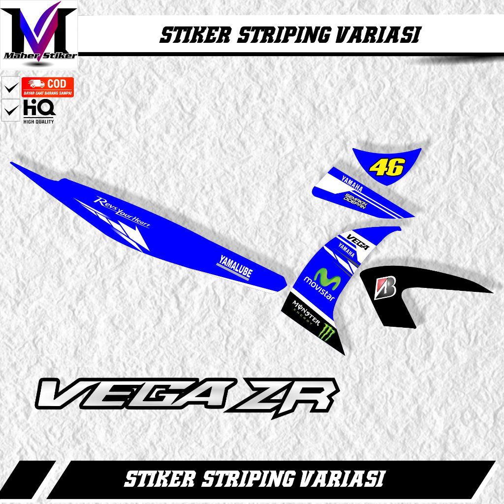 Stiker Striping Vega ZR Variasi Movistar