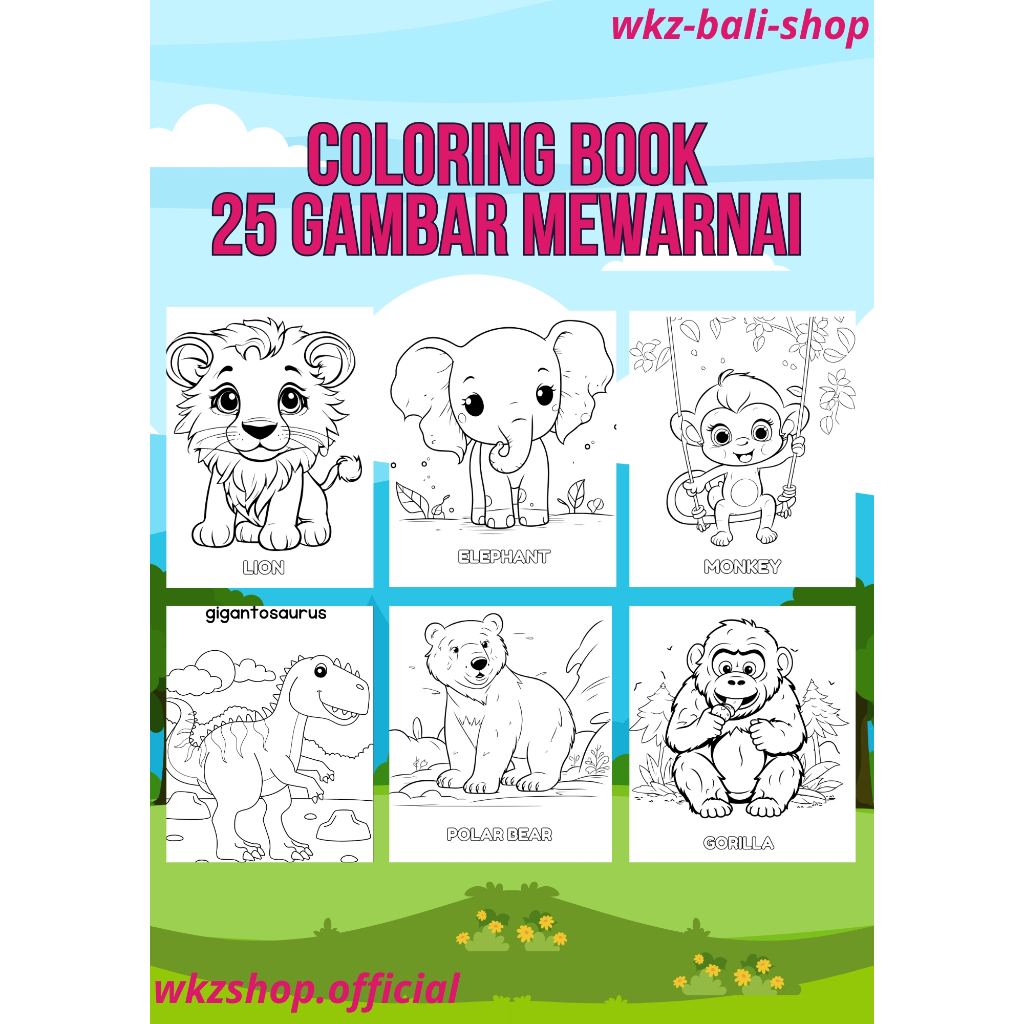 

Lembar Mewarnai Anak 3 sampai 6 Tahun Paket isi 25 pcs