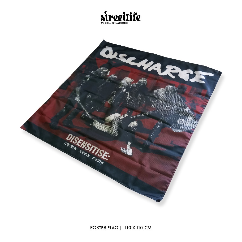 Bendera DISCHARGE / FLAG DISCHARGE / DISCHARGE / BENDERA CUSTOM / BAND BENDERA