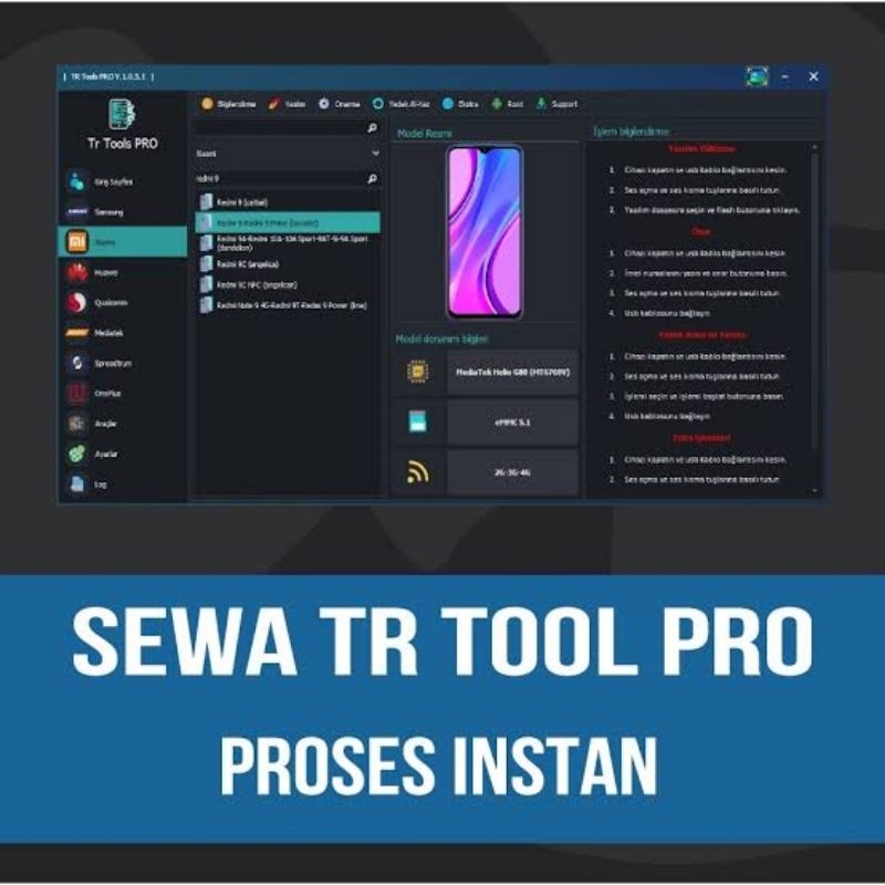 SEWA TR TOOL PRO Proses Instan