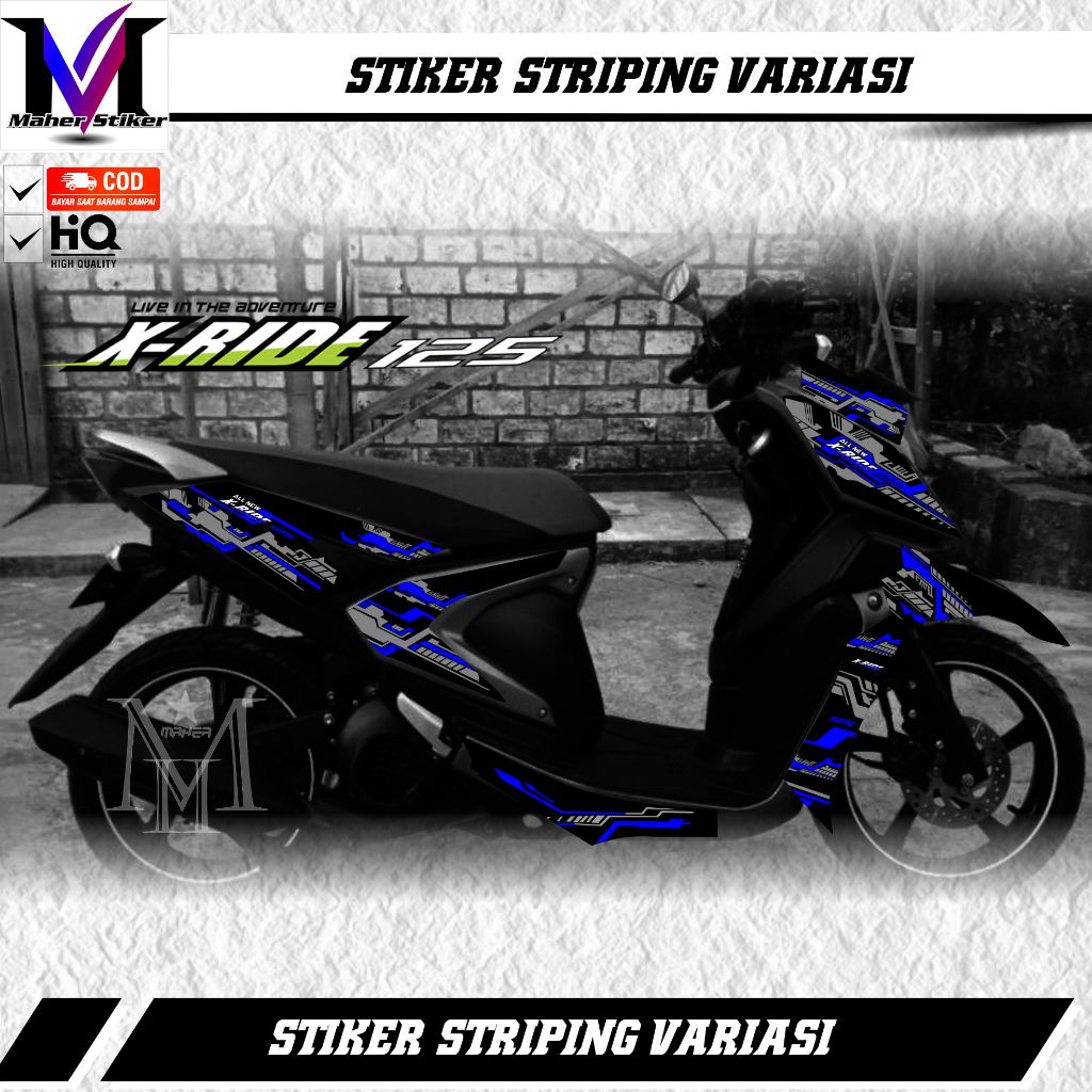 Stiker Striping X Ride 125 Variasi Hitech