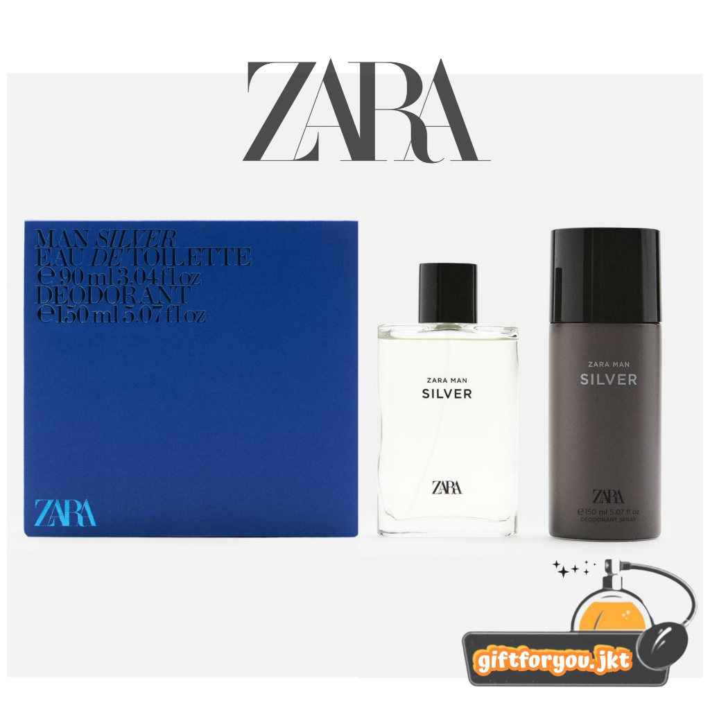 Parfum Zara Man Silver Summer / Winter 100 80 ml Original Eau De Toilette EDT Laki Man Cowok Paket P