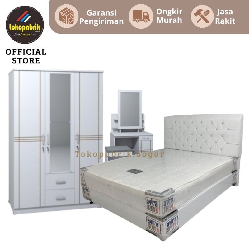 Paket Kamar Furniture Murah / Set Kamar Tidur / 1set Seserahan Lamaran / Divan Kasur Lemari Meja Ria