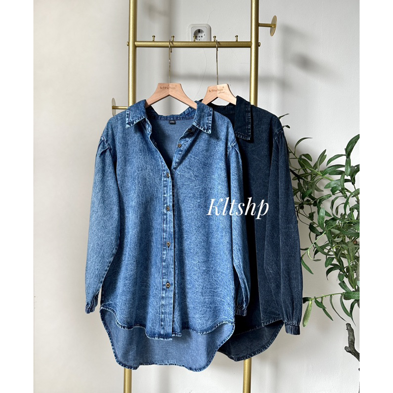 JEHA BLOUSE JEANS // KEMEJA JEANS // ATASAN JEANS // KEMEJA KERJA RAK 4