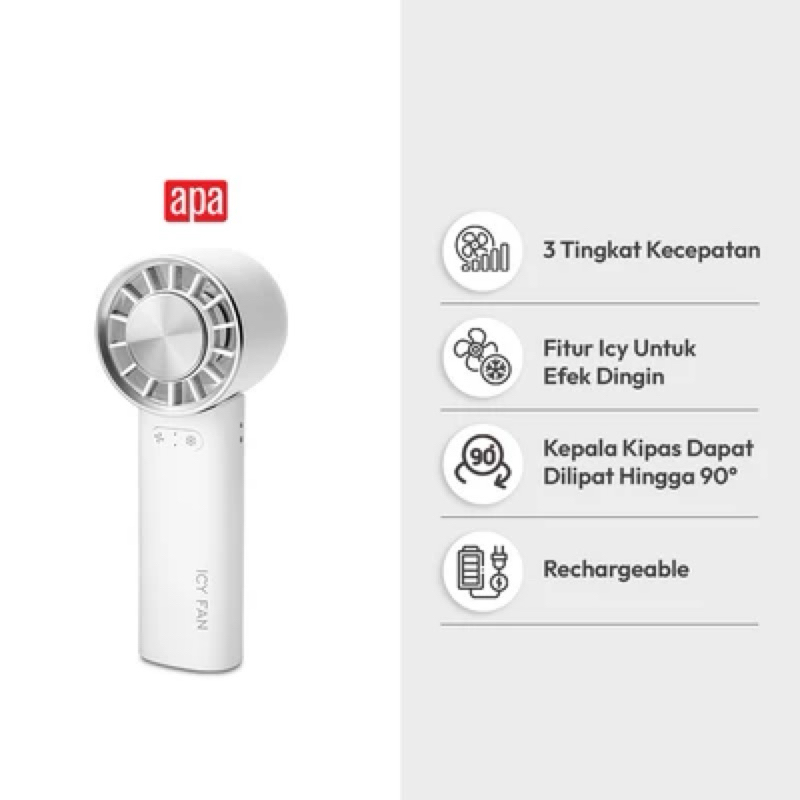 ACE Apa 3 Inci Kipas Angin Portabel Icy/ACE APA RECHARGEABLE EMERGENCY FAN 3INC ICY/ACE APA KIPAS AN