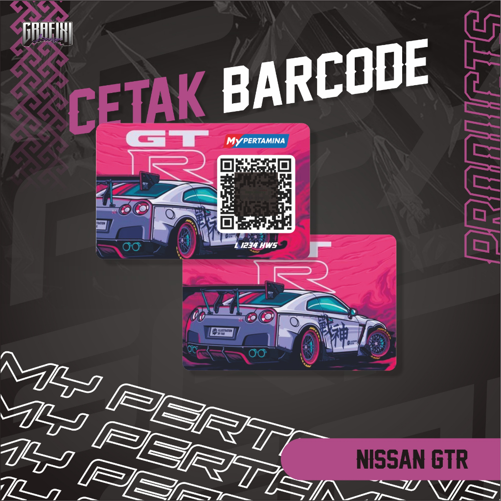 

CETAK BARCODE MY PERTAMINA KARTU PVC TEMA NISSAN GTR CUSTOM 2 SISI