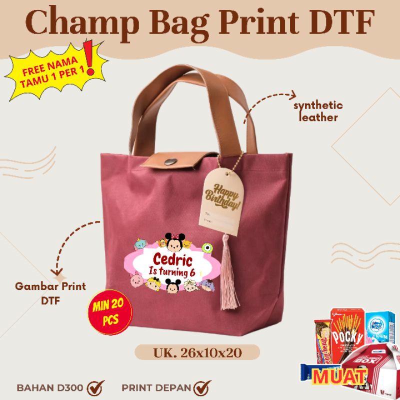 

(COD) PROMO TAS CHAMP BAG CUSTOM MURAH UK.26X10X20/GOODIE BAG CUSTOM/TAS ULTAH CUSTOM PREMIUM LARIS