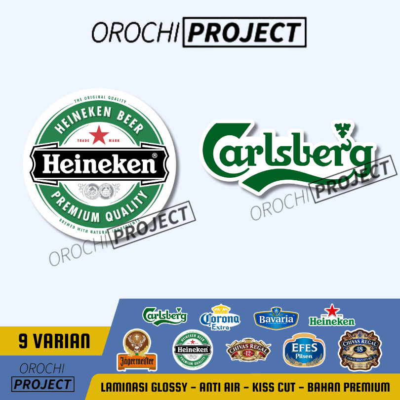 Sticker Stiker Brand Logo BEER BIR CHIVAS REGAL CORONA Vinyl Glossy Anti Air HP Laptop Tumbler Motor