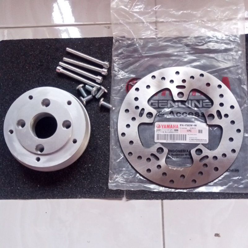 adaptor cakram belakang fiz r kharisma Supra smash velg BRT Chemco pakai cakram belakang Vixion New 