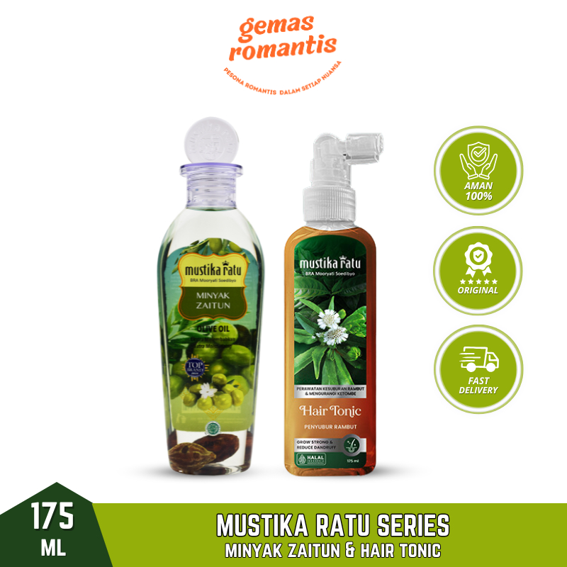 Mustika Ratu Minyak Zaitun Olive Oil - Cem ceman - Shampoo Bayam - Hair Tonic Mustika Ratu 175mL
