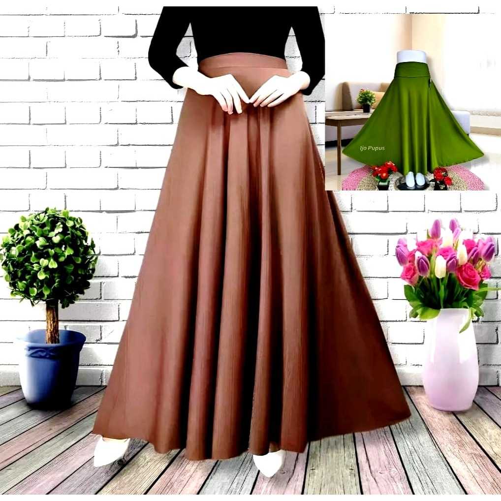 ROK JODA ROK JERSEY ROK SPANDEK PREMIUM REMAJA JUMBO / UMBRELLA SKIRT HIGH QWALITY JERSEY