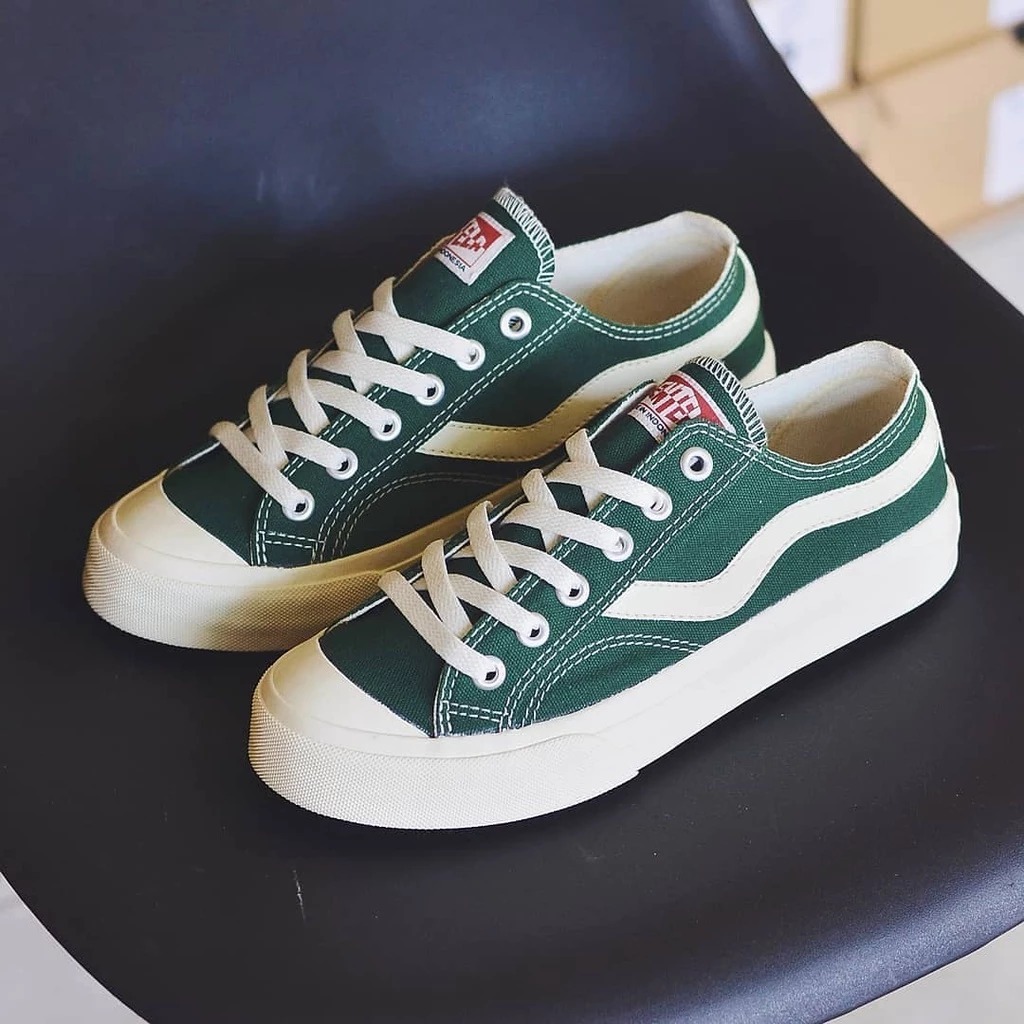 DISKON VENTELA PUBLIC GREEN LOW ORIGINAL BLACK WHITE - SEPATU PRIA VENTELA - FULL BLACK - VENTELA