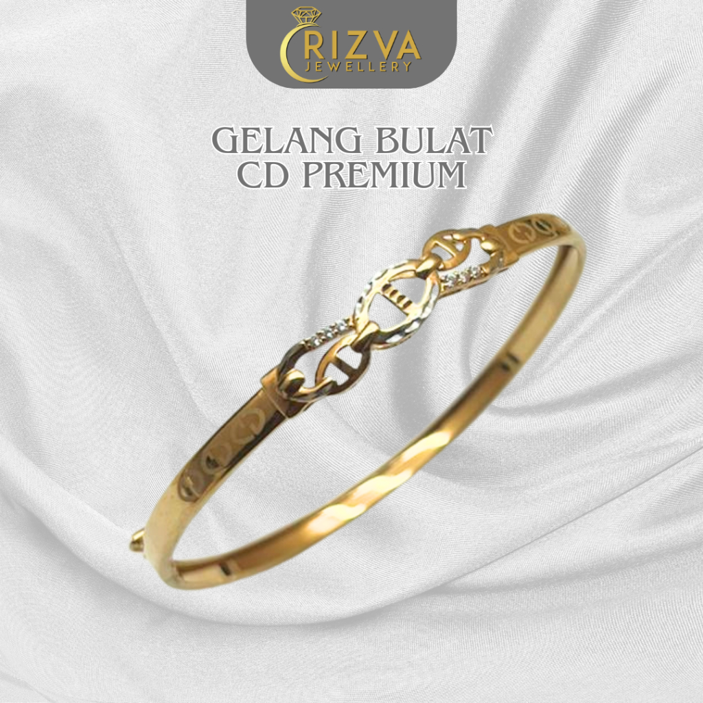 Gelang Bulat CD Premium Gold - Rizva Jewellery