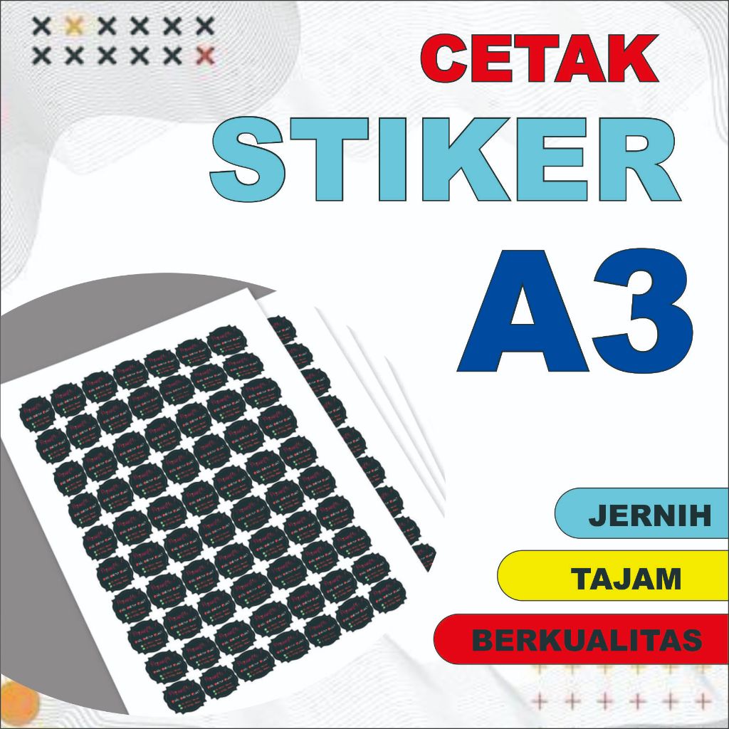 

CETAK STIKER CHROMO CUT A3 MURAH / CETAK STIKER LABEL KEMASAN MAKANAN MINUMAN ONLINESHOP MURAH