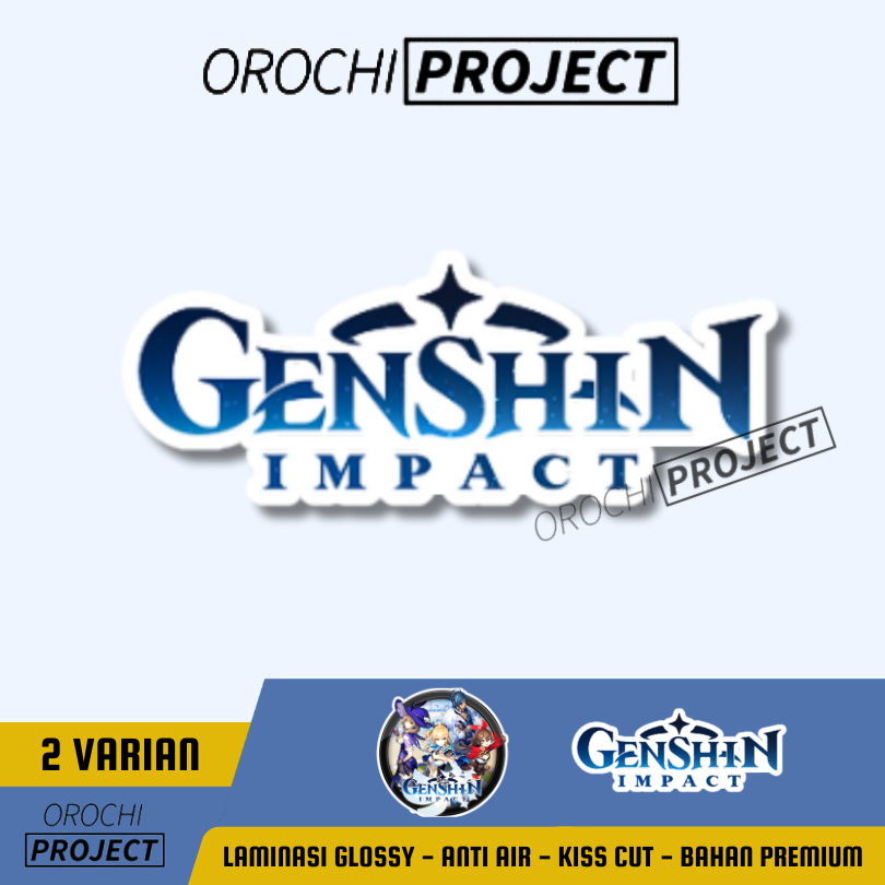 Sticker Stiker Anime Logo Game GENSHIN IMPACT Vinyl Glossy Anti Air HP Laptop Tumbler Motor Helm