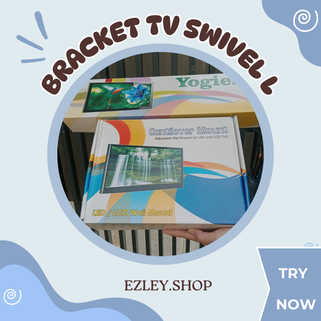Bracket TV Swivel L untuk TV 40-55 Inch, Putaran 180° dan Dukungan VESA Maksimal 43x43cm, Bisa Hingg