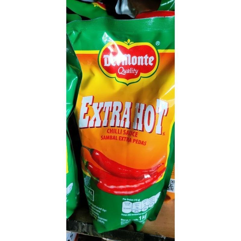 

Demonte Chili extra hot / saus extra pedas / saos extra pedas /saus chili kemasan 1kg