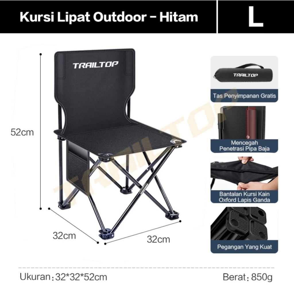 Kursi Kemping Lipat Speeds TrailTop Kursi Lipat Outdoor Serbaguna Kursi Lipat Camping Tebal