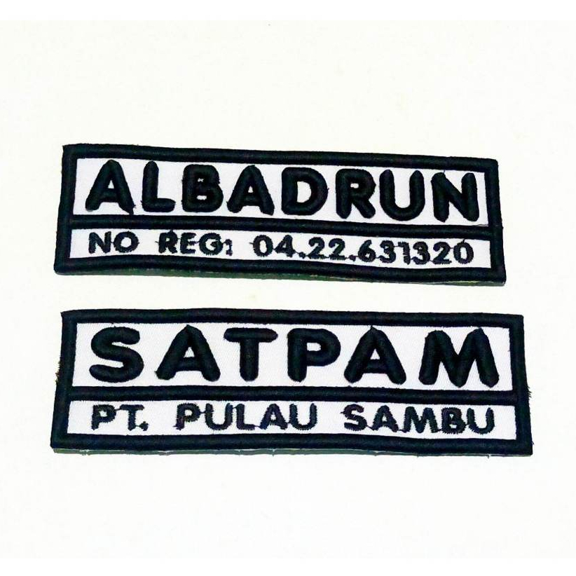 Custom Bordir Nama satpam bordir timbul - nama timbul satpam