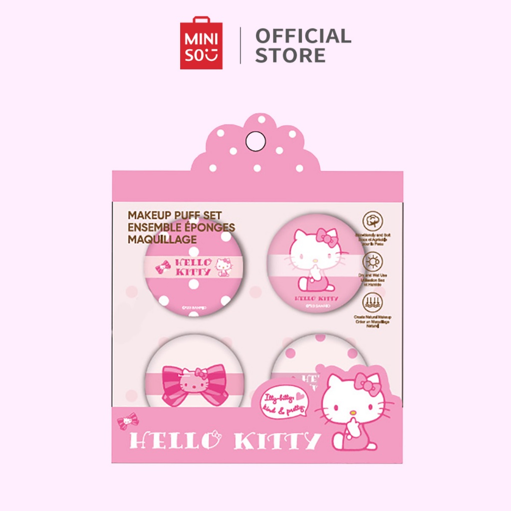 Miniso x Hello Kitty Beauty Diary Series Powder Puff Bedak Tabur Bantalan Kapas Kosmetik Cushion Puf