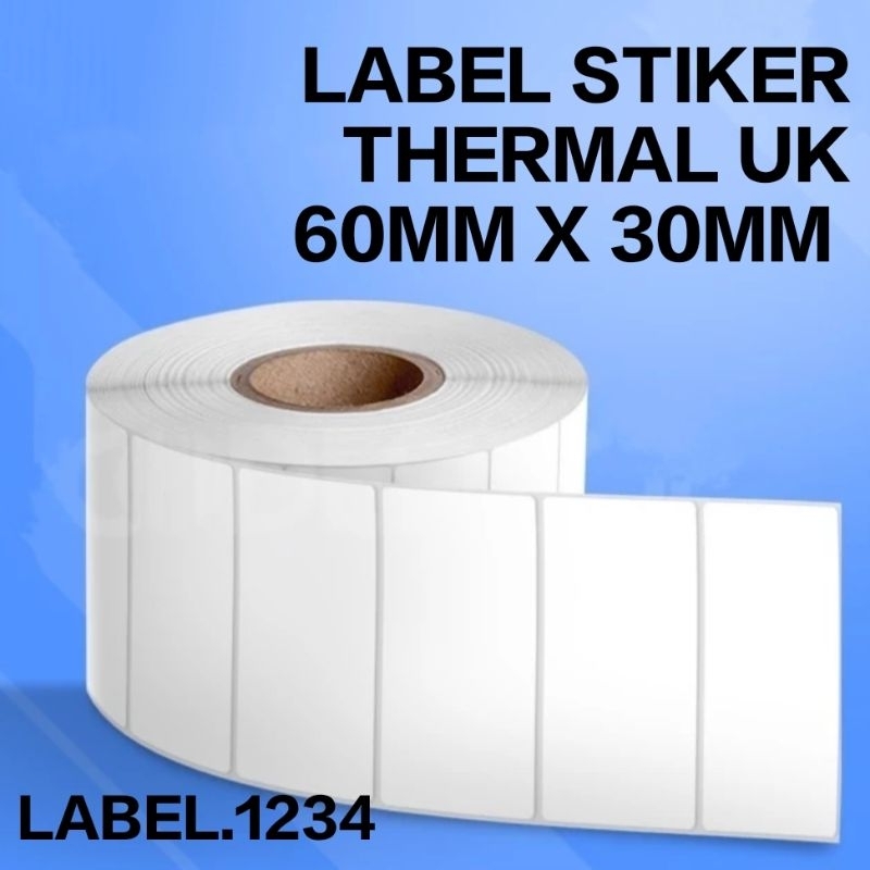 

||Label thermal ukuran 60mm x 30mm isi 500pcs